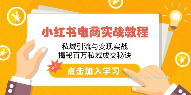 小红书电商实战教程:私域引流与变现实战,揭秘百万私域成交秘诀-A5资源网
