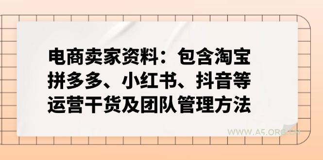电商卖家资料:包含淘宝、拼多多、小红书、抖音等运营干货及团队管理方法-A5资源网