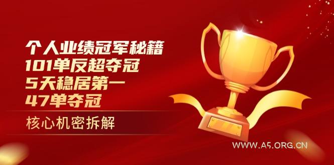 个人业绩冠军秘籍:101单反超夺冠,5天稳居第一,47单夺冠-A5资源网