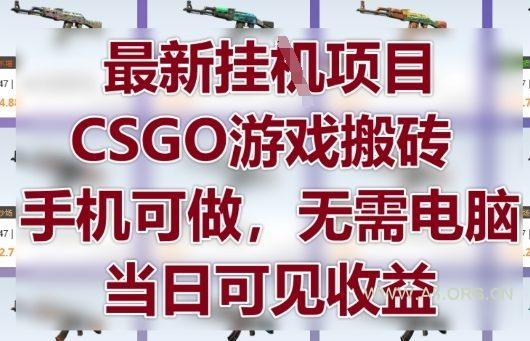 最新挂G项目,CSGO游戏搬砖,手机可做,无需电脑,当日见收益【揭秘】-A5资源网