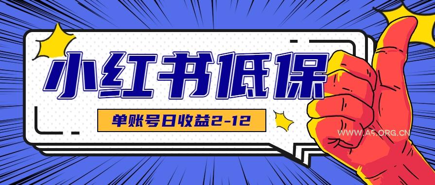适合空闲时间操作的小红书低保项目,小红薯发布笔记,单个账号每天可获得2-12元左右-A5资源网