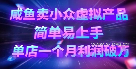 咸鱼卖小众虚拟产品,简单易上手,单店一个月利润破W-A5资源网