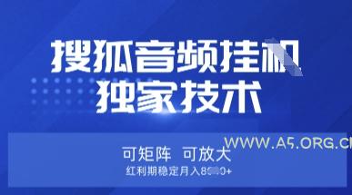 【搜狐音频挂G】独家技术,可矩阵可放大,红利期稳定月入8k【揭秘】-A5资源网