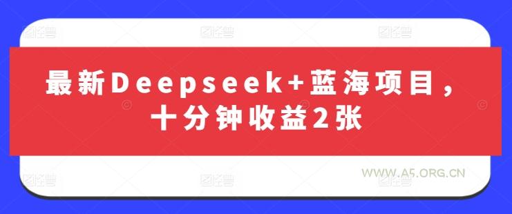 最新Deepseek+蓝海项目,十分钟收益2张-A5资源网