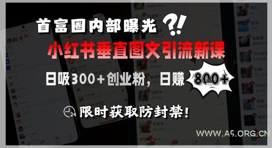 首富圈内部曝光小红书垂直图文引流新课,日吸300+创业粉,日入8张+,限时获取防封禁-A5资源网