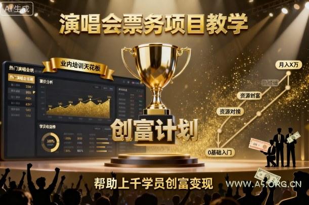 演唱会票务项目教学,业内培训天花板,帮助上千学员创富变现(更新)-A5资源网