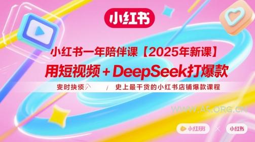 小红书一年陪伴课【2025年新课】,用短视频+deepSeek打爆款,史上最干货的小红书店铺爆款课程-A5资源网