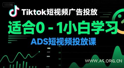 Tiktok短视频广告投放,适合0-1小白学习ADS短视频投放课-A5资源网
