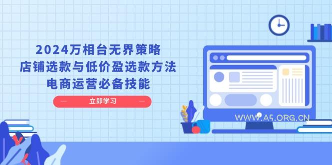2024万相台无界策略,店铺选款与低价盈选款方法,电商运营必备技能-A5资源网