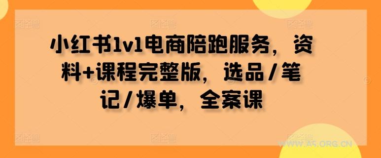 小红书1v1电商陪跑服务,资料+课程完整版,选品/笔记/爆单,全案课-A5资源网
