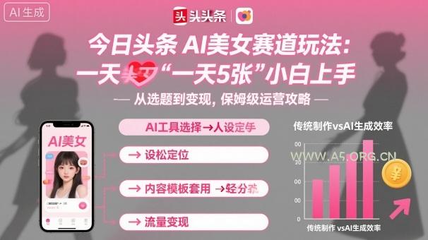今日头条AI美女赛道玩法,一天轻松5张,小白轻松上手-A5资源网