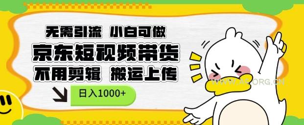 无需引流,小白可做,京东短现频带货,不用剪辑,搬运上传,日入1k【揭秘】-A5资源网