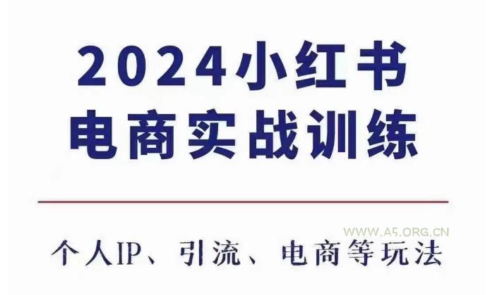 2024小红书电商3.0实战训练,包含个人IP、引流、电商等玩法-A5资源网
