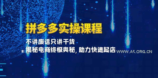 拼多多实操课程:不讲废话只讲干货, 揭秘电商终极奥秘,助力快速起店-A5资源网