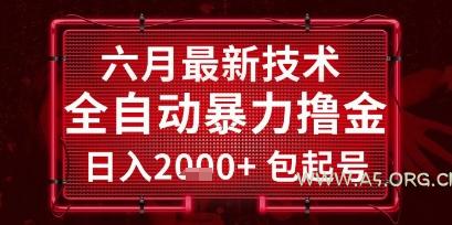 六月最新技术全自动暴力撸金,稳定日入2k+包起号,长期稳定【揭秘】-A5资源网