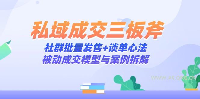 私域成交三板斧:社群批量发售+谈单心法,被动成交模型与案例拆解-A5资源网