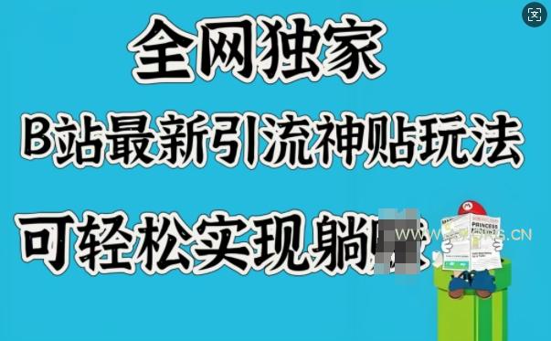 全网独家,B站最新引流神贴玩法,可轻松实现躺Z-A5资源网
