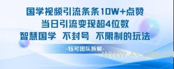 国学视频引流条条10W+点赞当日引流变现超4位数-A5资源网