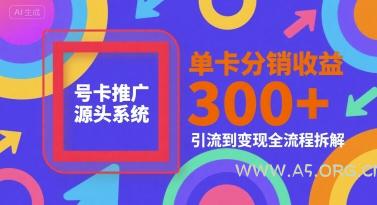 号卡推广源头系统,单卡分销收益3张+,引流到变现全流程拆解【揭秘】-A5资源网