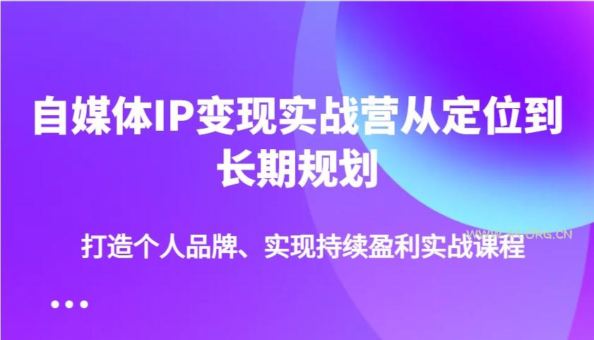 自媒体IP变现实战营从定位到长期规划,打造个人品牌、实现持续盈利实战课程-A5资源网