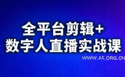 视频号、快手、抖音全平台剪辑+数字人直播实战课(更新10月)-A5资源网