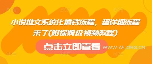 小说推文系统化搞钱流程,超详细流程来了(附保姆级视频教程)-A5资源网