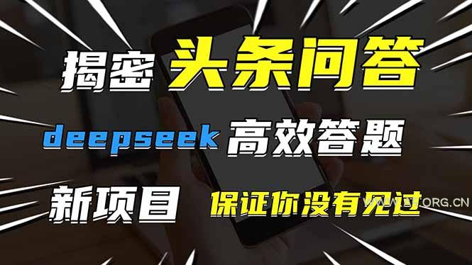 头条问答,刚出的新玩法!保证你没见过!用DeepSeek去高效答题,一个账…-A5资源网