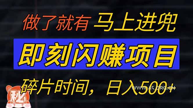零门槛 即刻闪赚项目!!!仅手机操作,利用碎片时间,轻松日赚500+-A5资源网