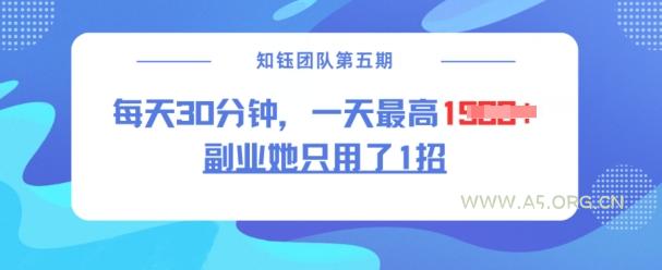 副业她只用了1招,每天30分钟,无脑二创,一天最高1.5k-A5资源网