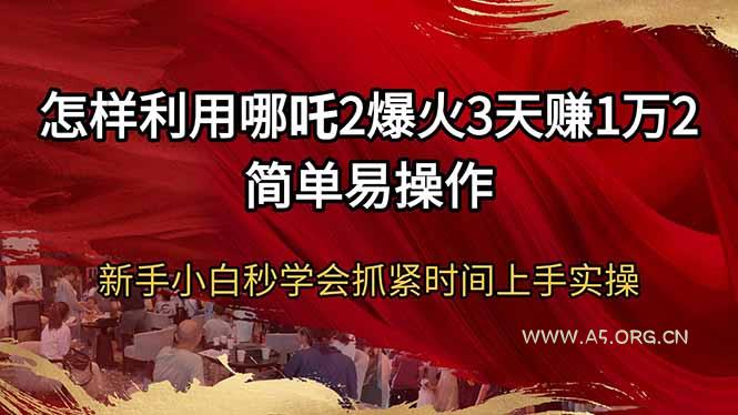 怎样利用哪吒2爆火3天赚1万2简单易操作新手小白秒学会抓紧时间上手实操-A5资源网