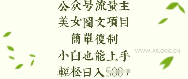 流量主长期收益项目,美女图片简单复制,小白也能上手,轻松日入5张-A5资源网