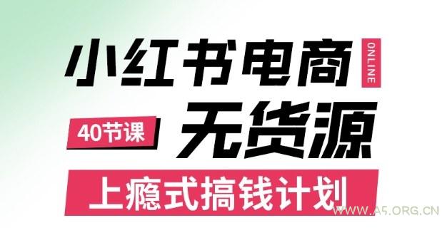 小红书无货源电商课程,上瘾式搞钱计划,不论月薪3k还是3W都应该学的賺钱技巧-A5资源网