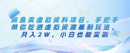 闲鱼卖虚拟资料项目,手把手带你吃透虚拟资源暴利玩法,月入2W,小白也能复制-A5资源网