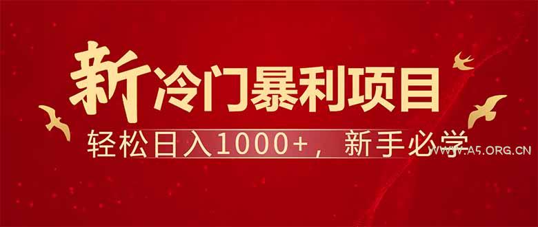 项目名称:每天一小时,轻松到手1000,冷门赚钱项目!-A5资源网