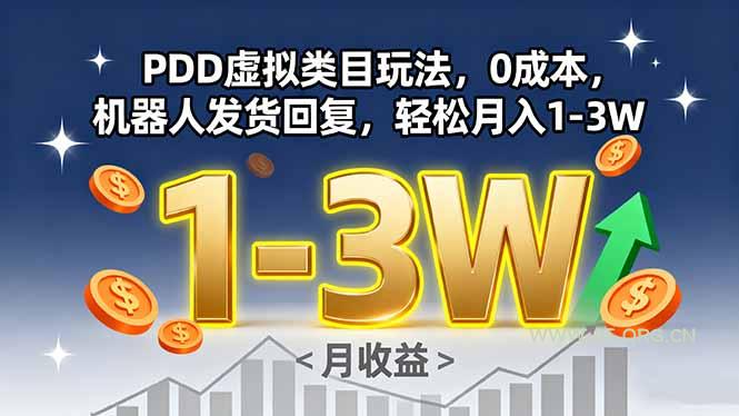 PDD虚拟类目玩法,0成本,机器人发货回复,轻松月入1-3W-A5资源网