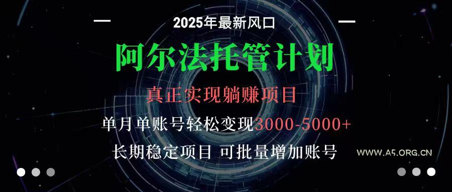 阿尔法托管计划 单账号月入3000-5000,长期稳定项目,新手小白轻松上手-A5资源网