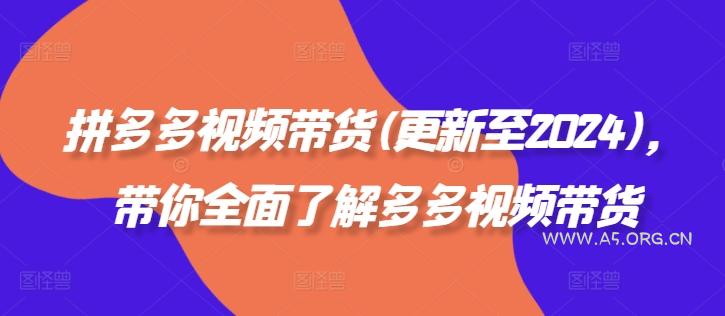 拼多多视频带货(更新至2024),带你全面了解多多视频带货-A5资源网