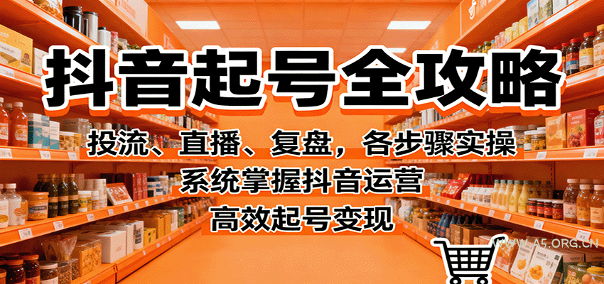 抖音起号全攻略,投流、直播、复盘,各步骤实操,系统掌握抖音运营,高效起号变现-A5资源网