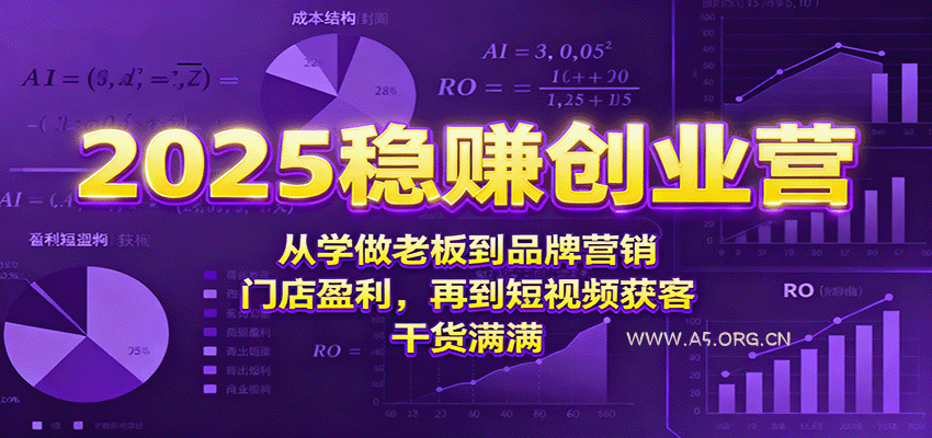 2025稳赚创业营:从学做老板到品牌营销、门店盈利,再到短视频获客,干货满满-A5资源网