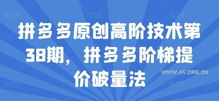 拼多多原创高阶技术第38期,拼多多阶梯提价破量法-A5资源网