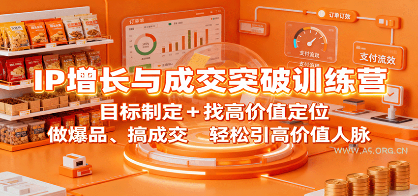 IP增长与成交突破训练营:目标制定+找高价值定位,做爆品、搞成交,轻松引高价值人脉-A5资源网