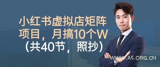 小红书虚拟店矩阵项目，照抄照做，月搞1W+(共40节)-A5资源网