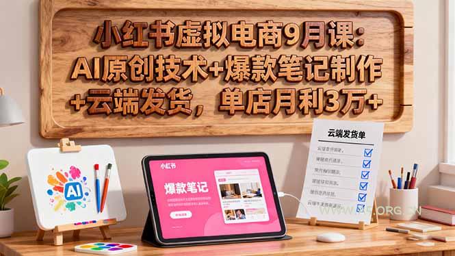 小红书虚拟电商9月课:AI原创技术+爆款笔记制作+云端发货,单店月利3万+-A5资源网