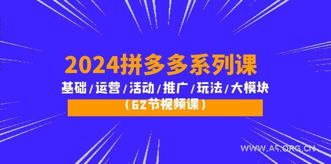 (10019期)2024拼多多系列课:基础/运营/活动/推广/玩法/大模块(62节视频课)-A5资源网