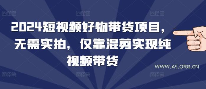2024短视频好物带货项目,无需实拍,仅靠混剪实现纯视频带货-A5资源网