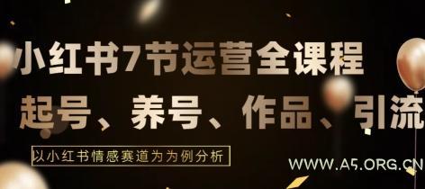 7节小红书运营实战全教程,结合最新情感赛道,打通小红书运营全流程【揭秘】-A5资源网