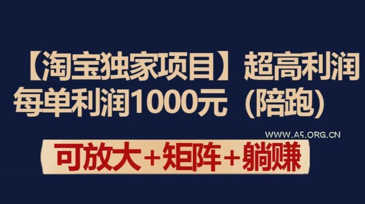 【淘宝独家项目】超高利润:每单利润1000元【揭秘】-A5资源网
