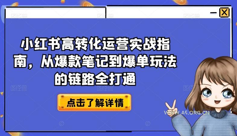 小红书高转化运营实战指南,从爆款笔记到爆单玩法的链路全打通-A5资源网