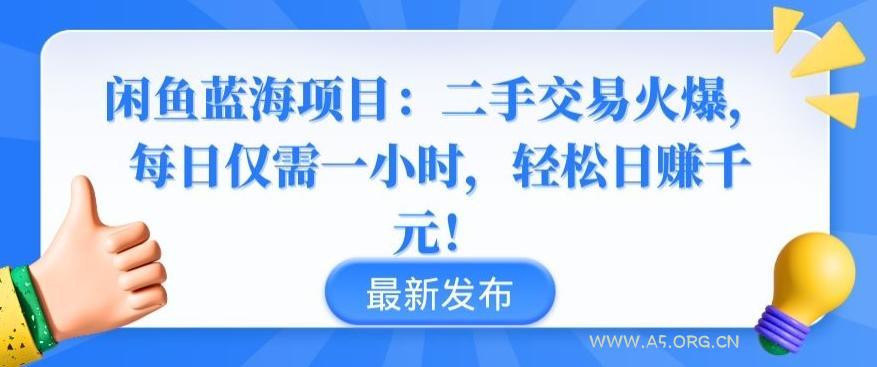 闲鱼蓝海项目:二手交易火爆,每日仅需一小时,轻松日赚千元【揭秘】-A5资源网