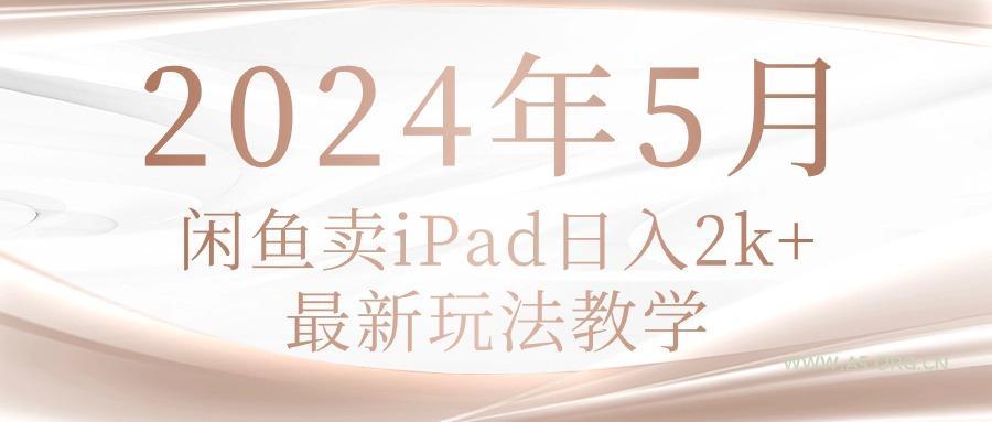 2024年5月闲鱼卖ipad日入2k，最新玩法教学-A5资源网